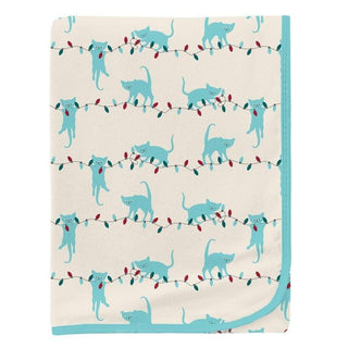 Baby Print Bamboo Swaddling Blanket, Natural Tangled Kittens - One Size (WCA22) Swaddling Blankets