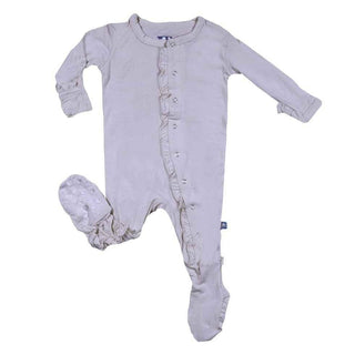 Girl's Solid Bamboo Classic Ruffle Footie with Snaps - Lilac Baby & Toddler Sleepwear