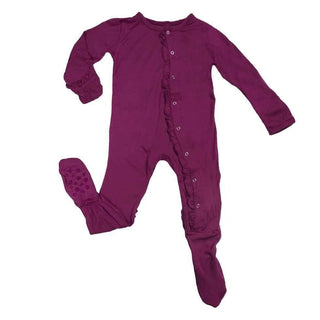 Girl's Solid Bamboo Classic Ruffle Footie with Snaps - Orchid Baby & Toddler Sleepwear