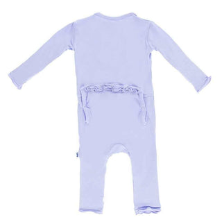 Girl's Solid Bamboo Muffin Ruffle Coverall with Snaps - Lilac Baby & Toddler Sleepwear