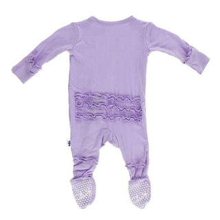 Girl's Solid Bamboo Muffin Ruffle Footie with Snaps - Lilac Baby & Toddler Sleepwear