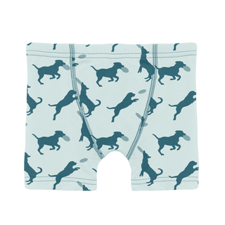 Bamboo Boxer Briefs (Set of 3) - Jade Wavy Lattice, Jade & Fresh Air Frisbee Labs KicKee Pants Size: 2T-3T