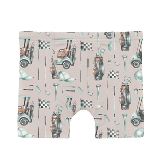 Bamboo Boxer Briefs (Set of 3) - Latte Golf, Jade & Lakeside Stripe KicKee Pants Size: 2T-3T