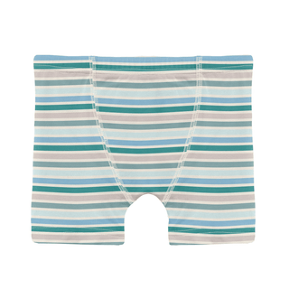 Bamboo Boxer Briefs (Set of 3) - Latte Golf, Jade & Lakeside Stripe KicKee Pants Size: 2T-3T