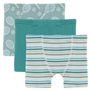 Kickee Pants Boxer Briefs (Set of 3) - Jade Tennis, Agave & Lakeside Stripe