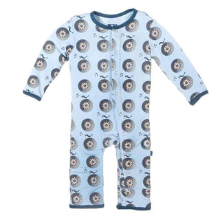 Boy's Bamboo Coverall, Pond Record Birds Baby & Toddler Sleepwear