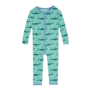 Boy's Print Bamboo Convertible Sleeper with Zipper - Glass Later Alligator Baby & Toddler Sleepwear