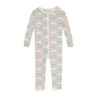 Boy's Print Bamboo Convertible Sleeper with Zipper - Latte Tortoise and Hare Baby & Toddler Sleepwear