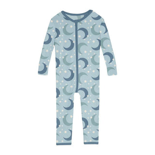 Boy's Print Bamboo Convertible Sleeper with Zipper - Spring Sky Moon and Stars Baby & Toddler Sleepwear