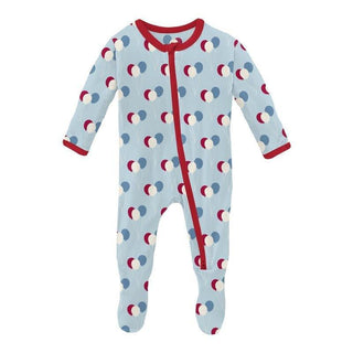 Boy's Print Bamboo Footie with 2-Way Zipper - Spring Sky Balloons Baby & Toddler Sleepwear