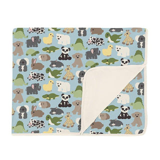 Boy's Print Bamboo Toddler Blanket - Spring Sky Too Many Stuffies Swaddling & Receiving Blankets