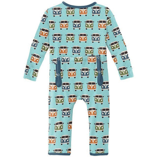 Boy's Print Bamboo Coverall with Zipper - Summer Sky Vintage Vans Baby & Toddler Sleepwear