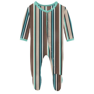 Boy's Print Bamboo Footie with Snaps - Dad's Tie Stripe Baby & Toddler Sleepwear