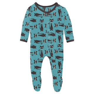 Boy's Print Bamboo Footie with Snaps - Glacier Cool Cats Baby & Toddler Sleepwear