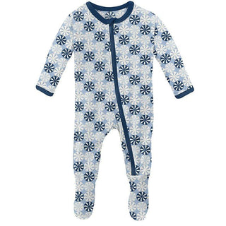 Boy's Print Bamboo Footie with Zipper - Pond Candy Baby & Toddler Sleepwear