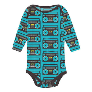 Boy's Print Bamboo Long Sleeve One Piece - Confetti Boombox Baby One-Pieces