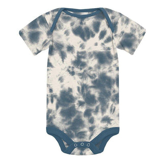 Boy's Print Bamboo Short Sleeve One Piece - Deep Sea Tie Dye Baby One-Pieces