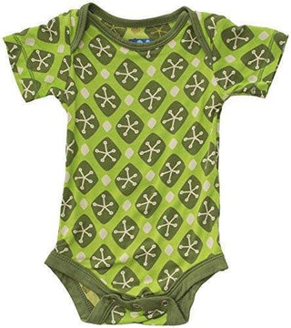Boy's Print Bamboo Short Sleeve One Piece - Meadow Argyle Lattice Baby One-Pieces