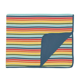 Boy's Print Bamboo Toddler Blanket - Groovy Stripe Swaddling & Receiving Blankets