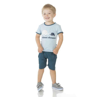 Boys Print Bamboo Short Sleeve Tee, Pond Elephant Showers Baby & Toddler Tops