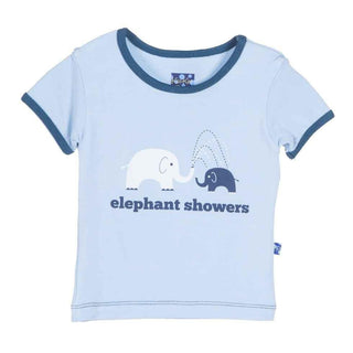 Boys Print Bamboo Short Sleeve Tee, Pond Elephant Showers Baby & Toddler Tops