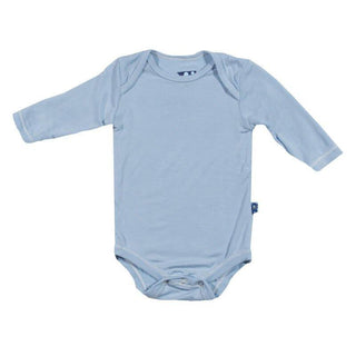 Boy's Solid Bamboo Long Sleeve One Piece Bodysuit - Pond Baby One-Pieces