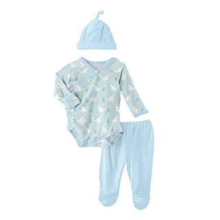 Celebration Bamboo Kimono Newborn Gift Set with Elephant Gift Box - Spring Sky Stork Baby & Toddler Outfits