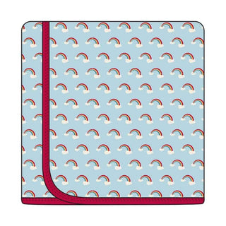 Celebration Print Bamboo Swaddling Blanket - Spring Sky Rainbows, One Size Swaddling Blankets