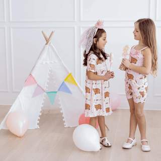 Bamboo Classic Short Sleeve Swing Dress - Shrinking Violet Forest Party KicKee Pants Size: 2T