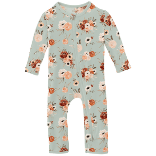 Bamboo Coverall with 2-Way Zipper - Aloe Fall FloralKicKee PantsSize: 9-12 Months