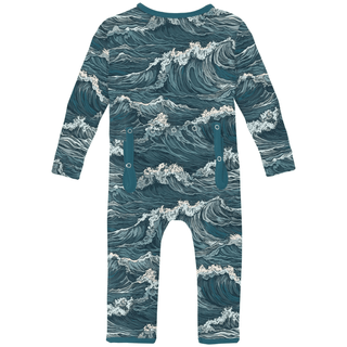 Bamboo Coverall with 2-Way Zipper - Oceanic KicKee Pants Size: 9-12 Months