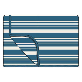 Custom Bamboo Double Layer Throw Blanket - Fishing Stripe with Fishing Stripe Reverse Swaddling & Receiving Blankets
