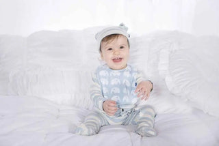 Essentials Boys Bamboo Double Knot Hat, Pond Stripe KicKee Pants Size: Newborn - 3 Months