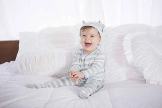 Essentials Boys Bamboo Footie with Snaps, Pond Stripe KicKee Pants Size: Newborn
