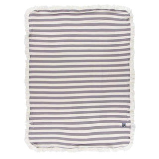 Essentials Print Bamboo Ruffle Stroller Blanket - Feather Contrast Stripe, One Size KicKee Pants Size: One Size