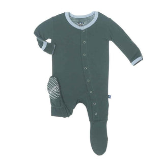 Solid Bamboo Footie with Snaps, Seaweed with Pond Trim Baby & Toddler Sleepwear