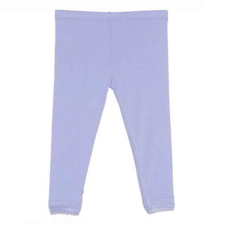 Girl Solid Bamboo Scalloped Leggings, Lilac Baby & Toddler Bottoms