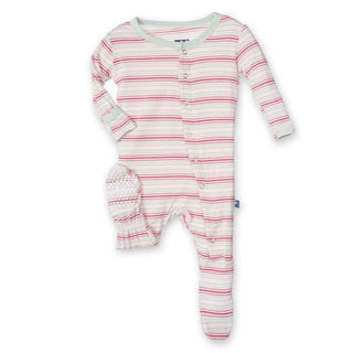 Girl's Bamboo Footie with Snaps - Girl Desert Stripe Baby & Toddler Sleepwear