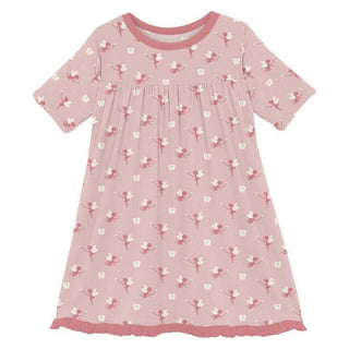 Girl's Print Bamboo Classic Short Sleeve Swing Dress - Baby Rose Tooth Fairy Baby & Toddler Dresses