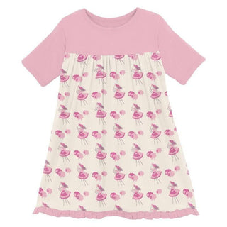 Girl's Print Bamboo Classic Short Sleeve Swing Dress - Natural Little Bo Peep Baby & Toddler Dresses