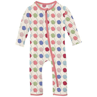 Girl's Print Bamboo Coverall with 2-Way Zipper - Lula's Lollipops Baby & Toddler Sleepwear