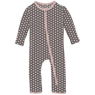 Girl's Print Bamboo Coverall with 2-Way Zipper - Pewter Sparkle Baby & Toddler Sleepwear
