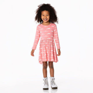 Girl's Print Bamboo Long Sleeve Twirl Dress - Strawberry Narwhal Baby & Toddler Dresses