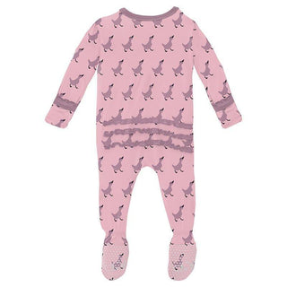Girl's Print Bamboo Muffin Ruffle Footie with 2-Way Zipper - Cake Pop Ugly Duckling Baby & Toddler Sleepwear