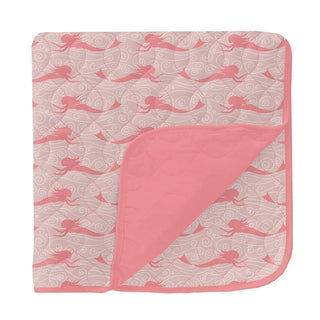 Girl's Print Bamboo Quilted Toddler Blanket - Baby Rose Mermaids & Strawberry Swaddling & Receiving Blankets