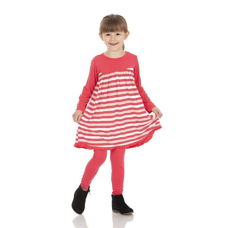 KicKee Pants Bamboo Classic L S Swing Dress Hopscotch Stripe