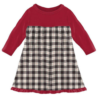 Kickee Classic Swing Dress - Midnight Holiday Plaid 12-18m Kickee Classic Swing Dress - Midnight Holiday Plaid 12-18m