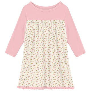 Girl's Print Bamboo Classic Long Sleeve Swing Dress - Natural Buds (15ANV) Baby & Toddler Dresses