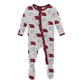 Girl's Print Bamboo Classic Ruffle Footie with Zipper - Natural Art Class Baby & Toddler Sleepwear