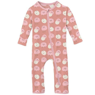 Girl's Print Bamboo Coverall with Zipper - Blush Peep Peeps Baby & Toddler Sleepwear